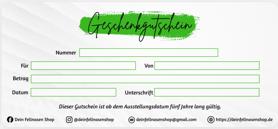 "Dein Fellnasen Shop" Geschenkgutschein - Digital
