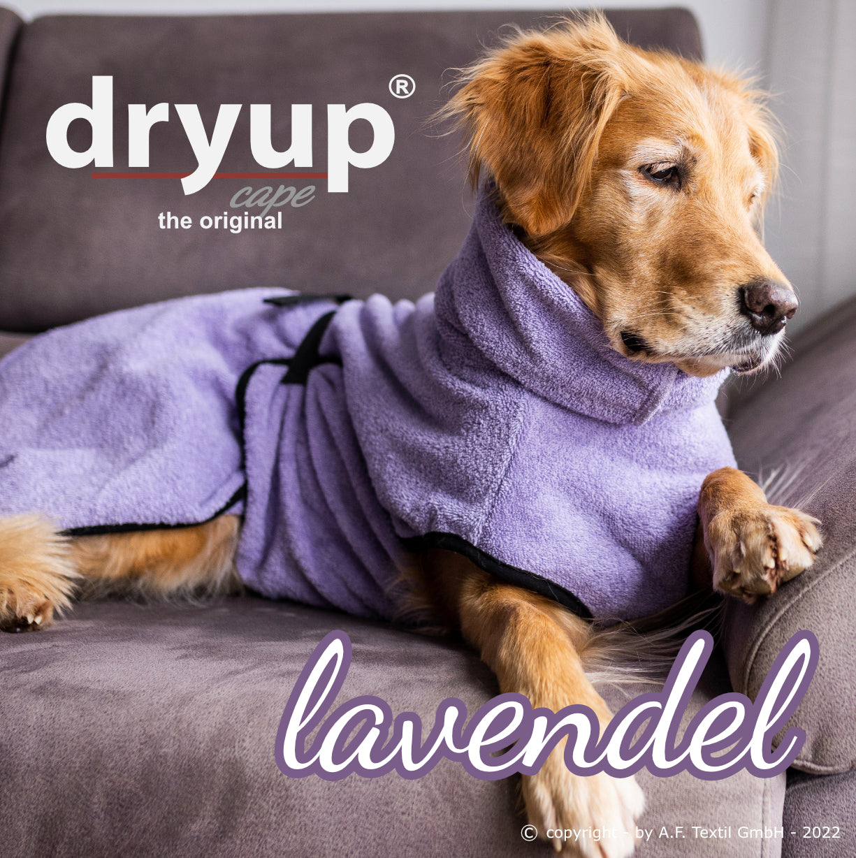 DRYUP CAPE Standard – Der hochwertige Hundebademantel aus Baumwolle L - XXL