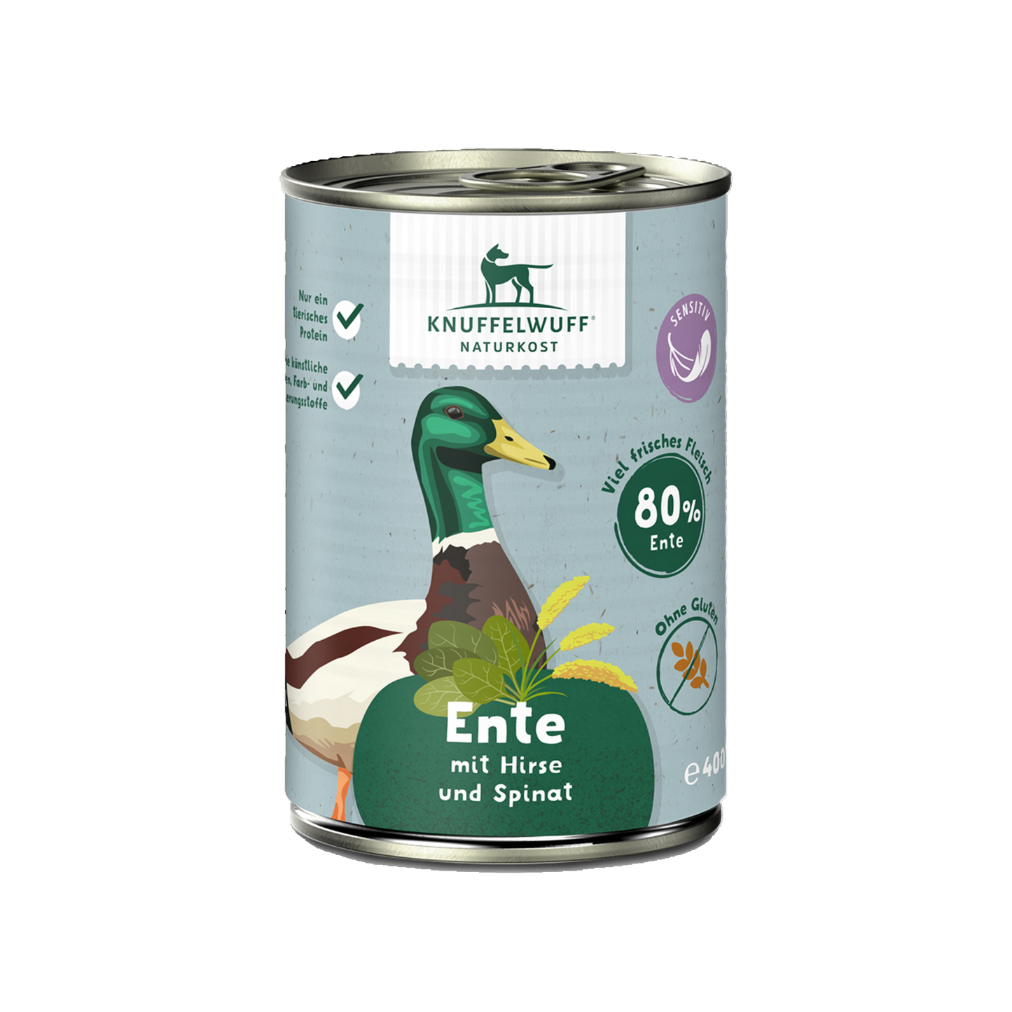 Knuffelwuff Naturkost Ente mit Hirse & Spinat – Nährstoffreich, sensitiv & lecker