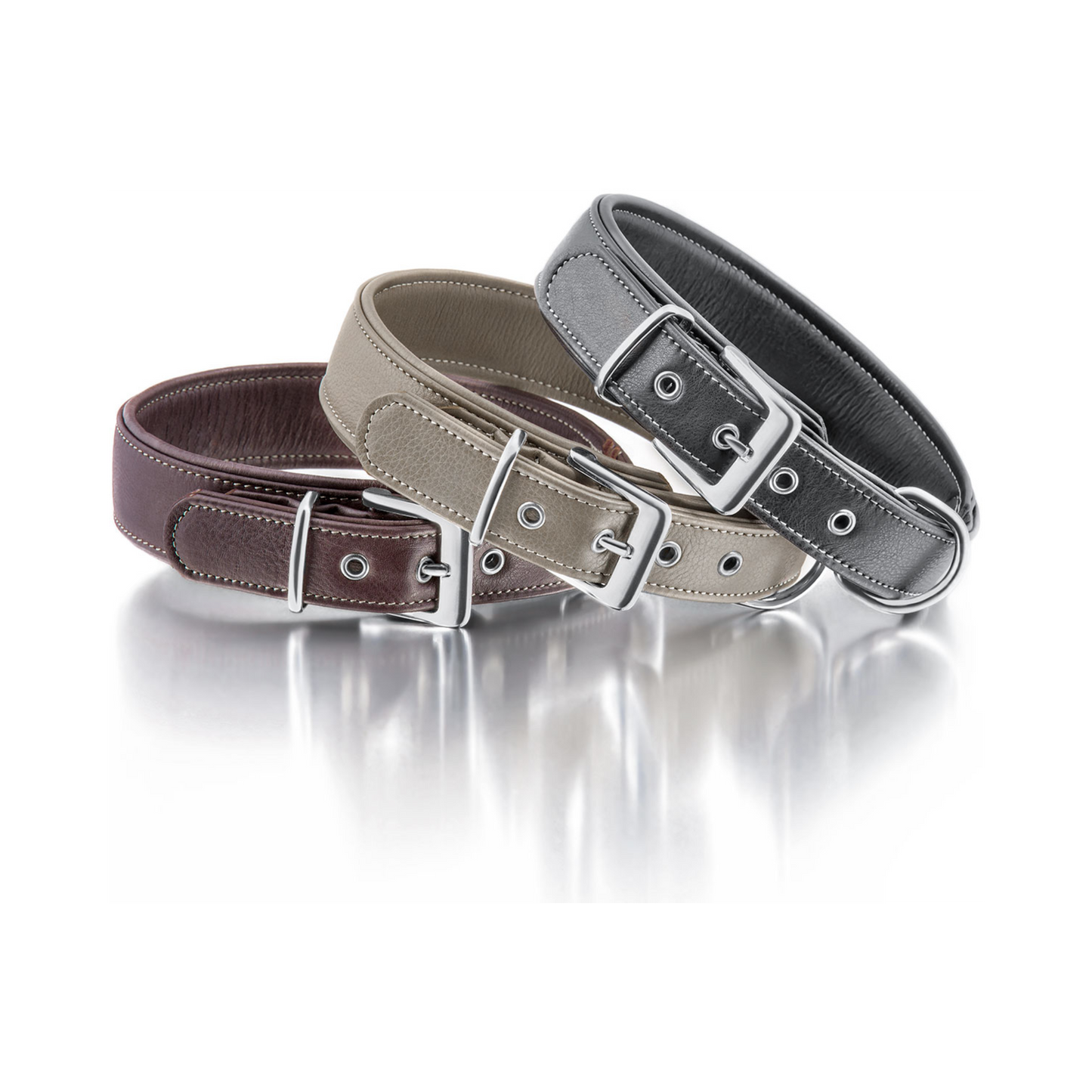 Knuffelwuff weiches Echtleder Hundehalsband Glendale