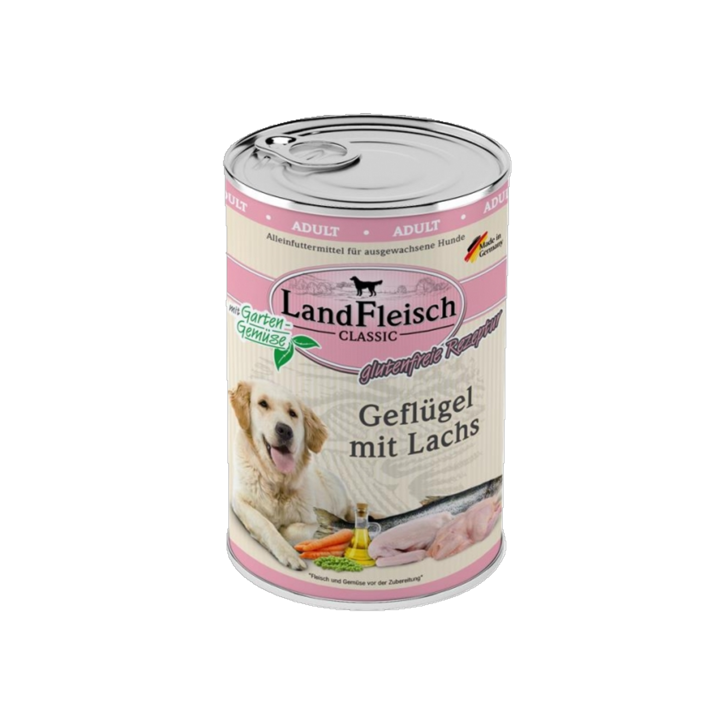 LandFleisch Dog Classic – Geflügel mit Lachs & Gartengemüse