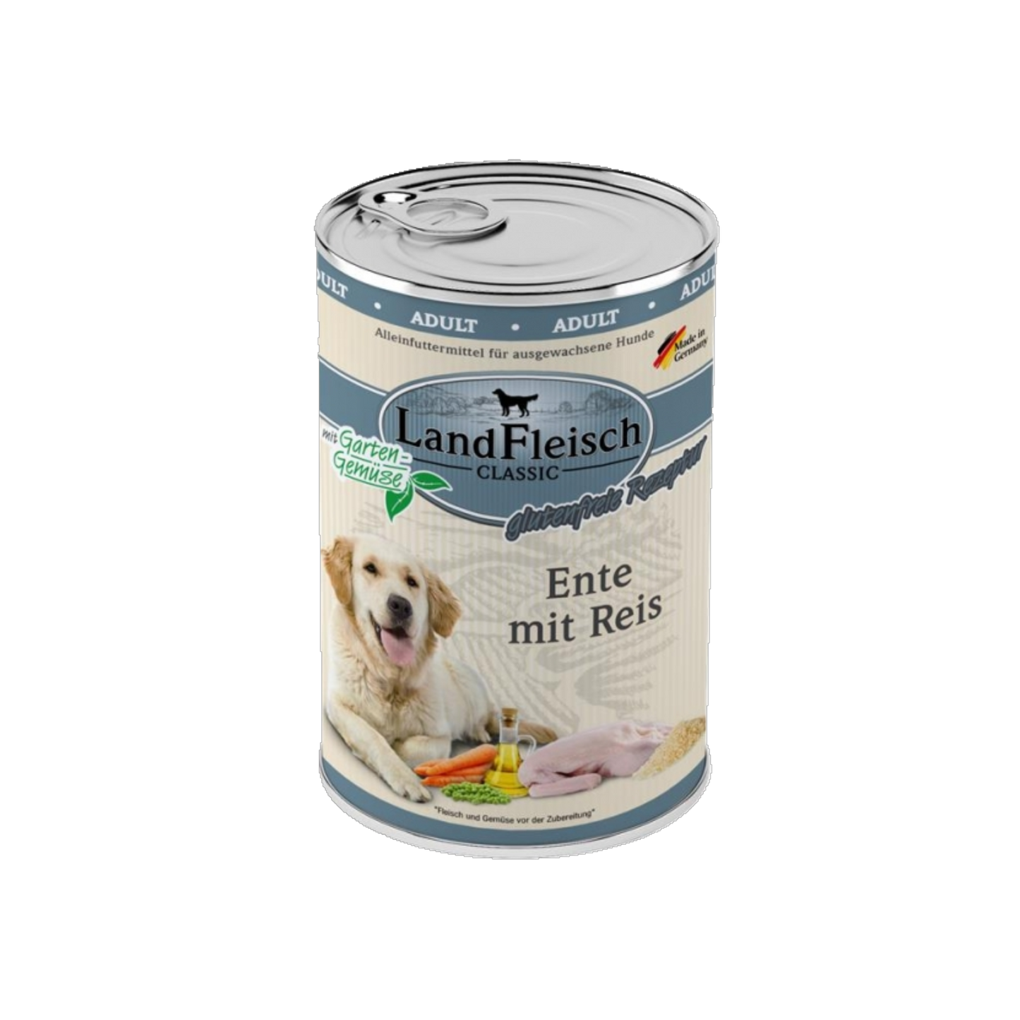 Landfleisch Dog Classic – Ente mit Reis & Gartengemüse