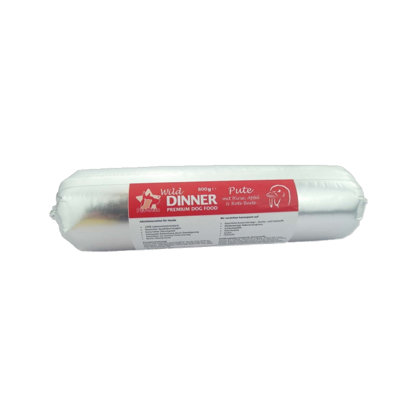 Pet Star Wild Dinner Gourmet-Wurst – Pute mit Hirse