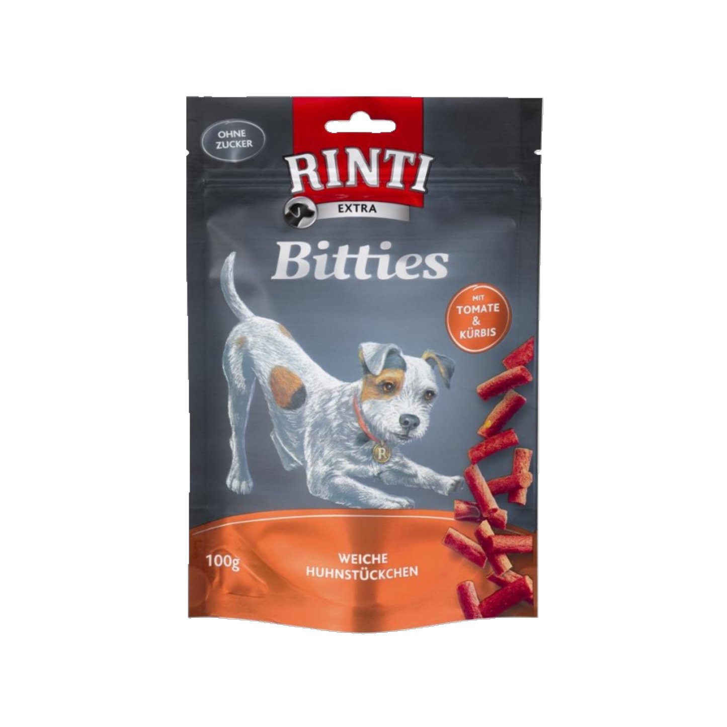 Rinti Extra Bitties – Huhn, Tomate & Kürbis – 100g