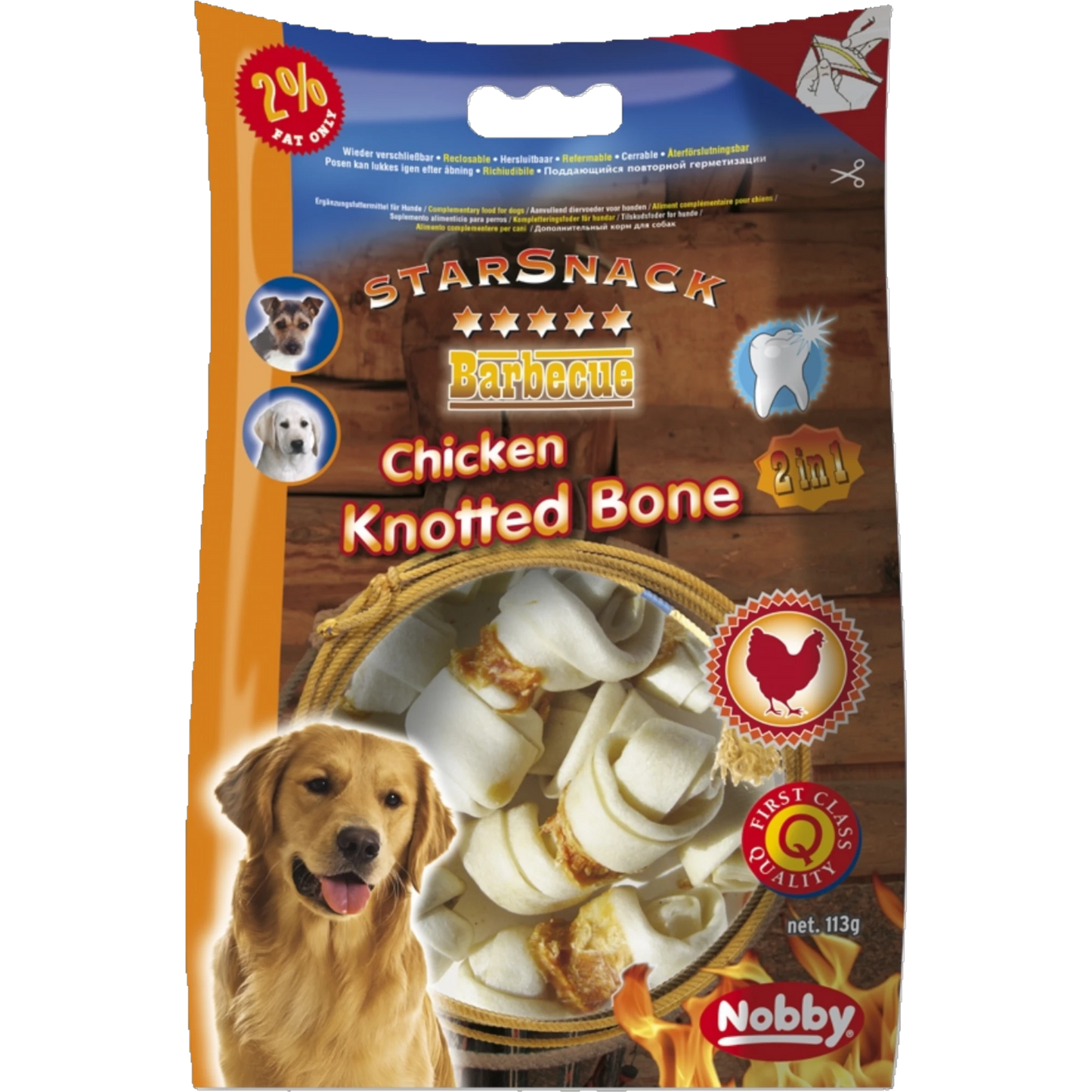 StarSnack BBQ Chicken Knotted Bone – Zahnpflege & Genuss in einem Kauknoten