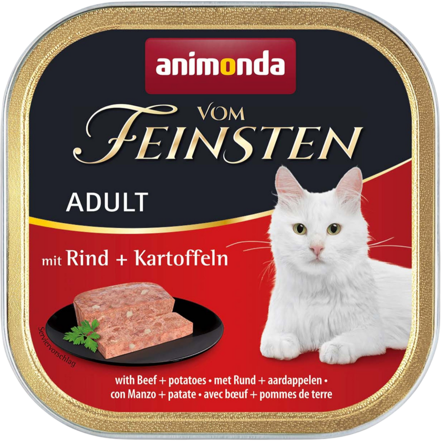 Vom Feinsten Adult Pastete mit Rind + Kartoffeln Klar positionierte Premium-Pastete