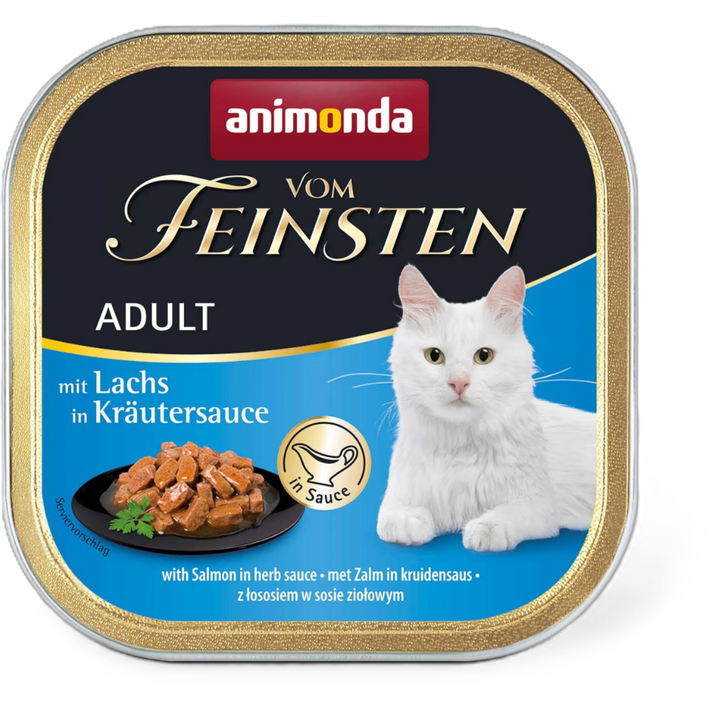Vom Feinsten Adult in Sauce – Lachs in Kräutersauce Feine Stückchen, aromatische Kräuter, überzeugender Genuss