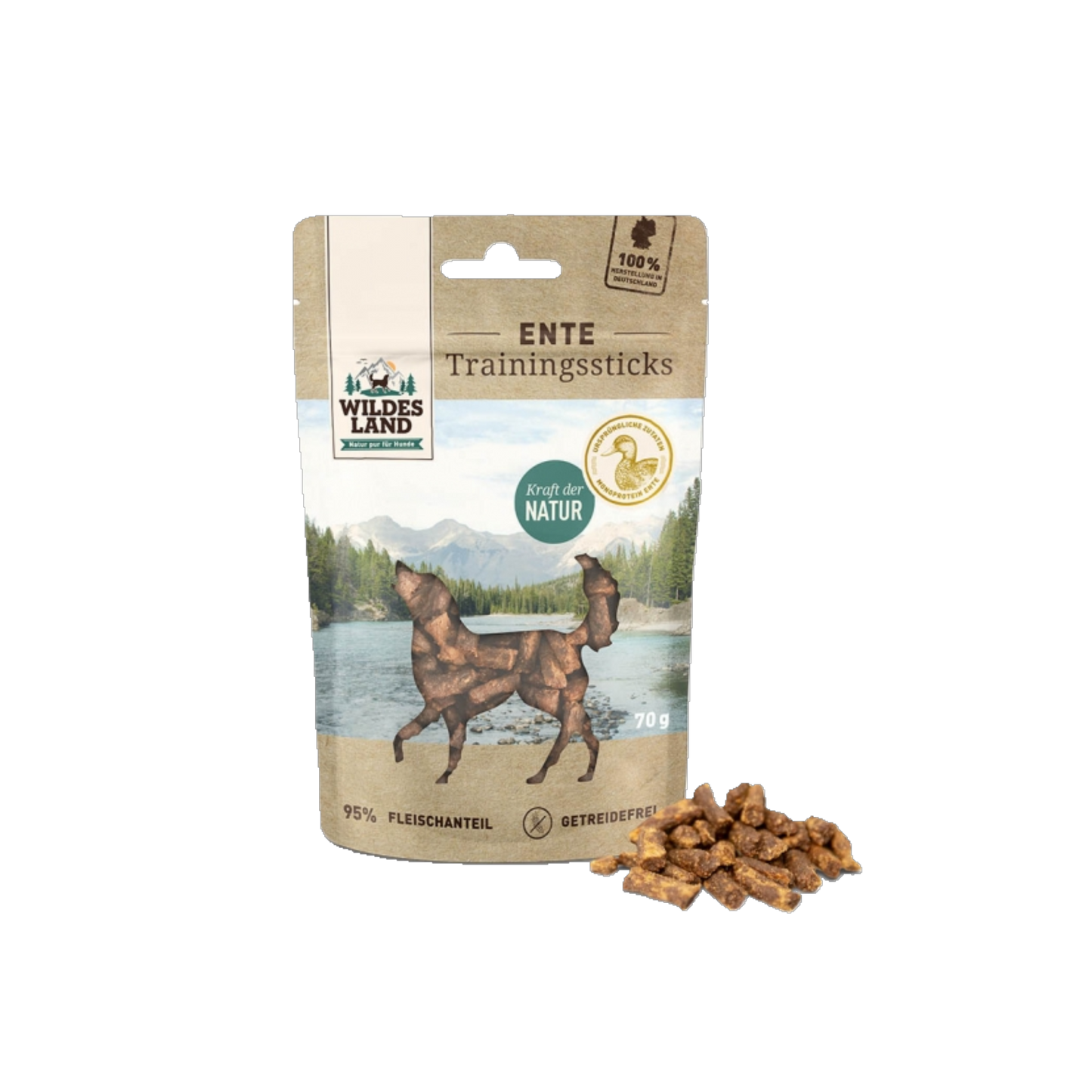 Wildes Land Trainingssticks Ente – Natürlicher Snack für echte Leistungsträger