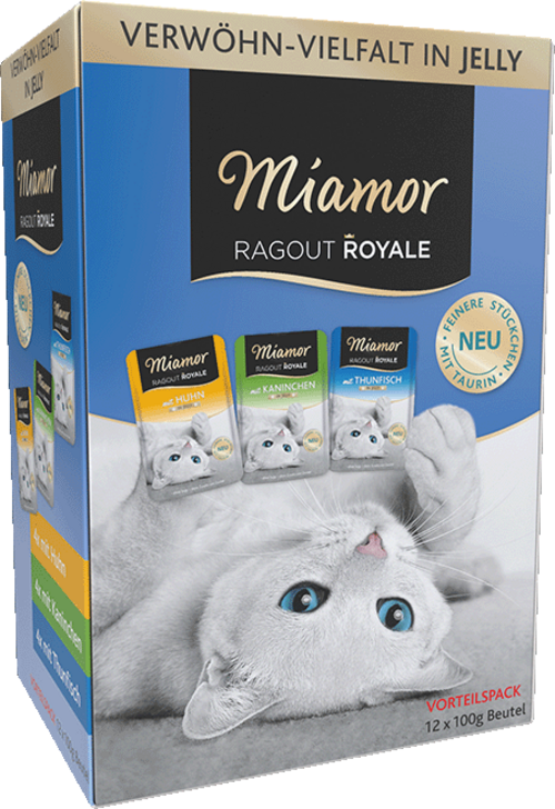 Miamor Ragout Royale in Jelly – Multibox Adult Kaninchen, Thunfisch & Huhn (12 x 100g)