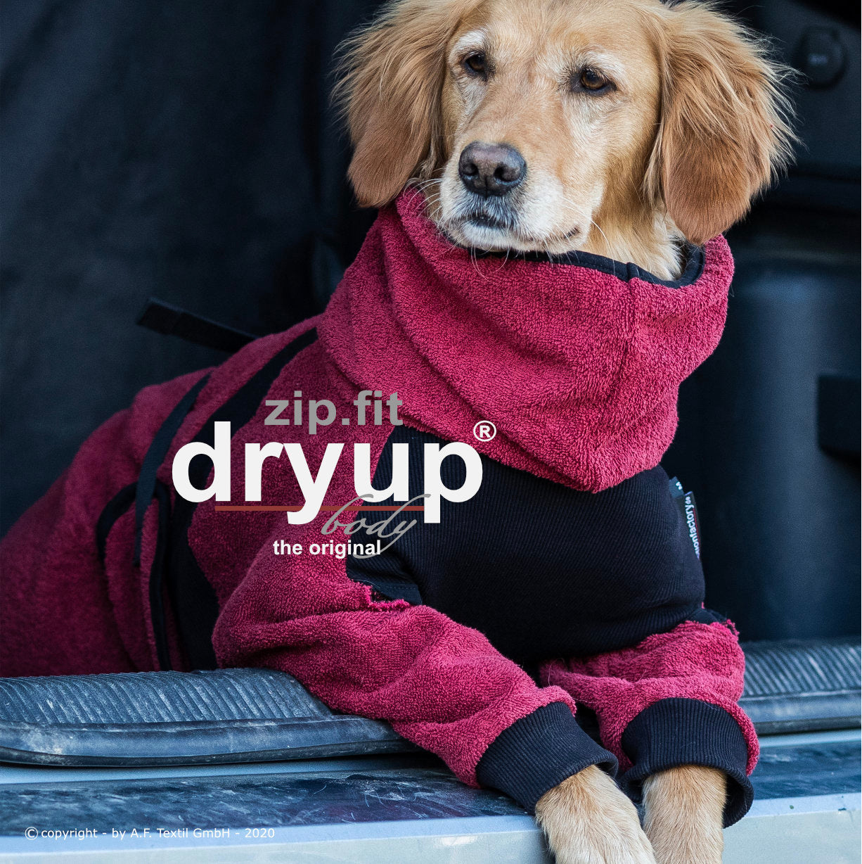 ZIP.FIT DRYUP Body Standard – Der Hundebademantel mit langen Beinen und Reißverschluss-System