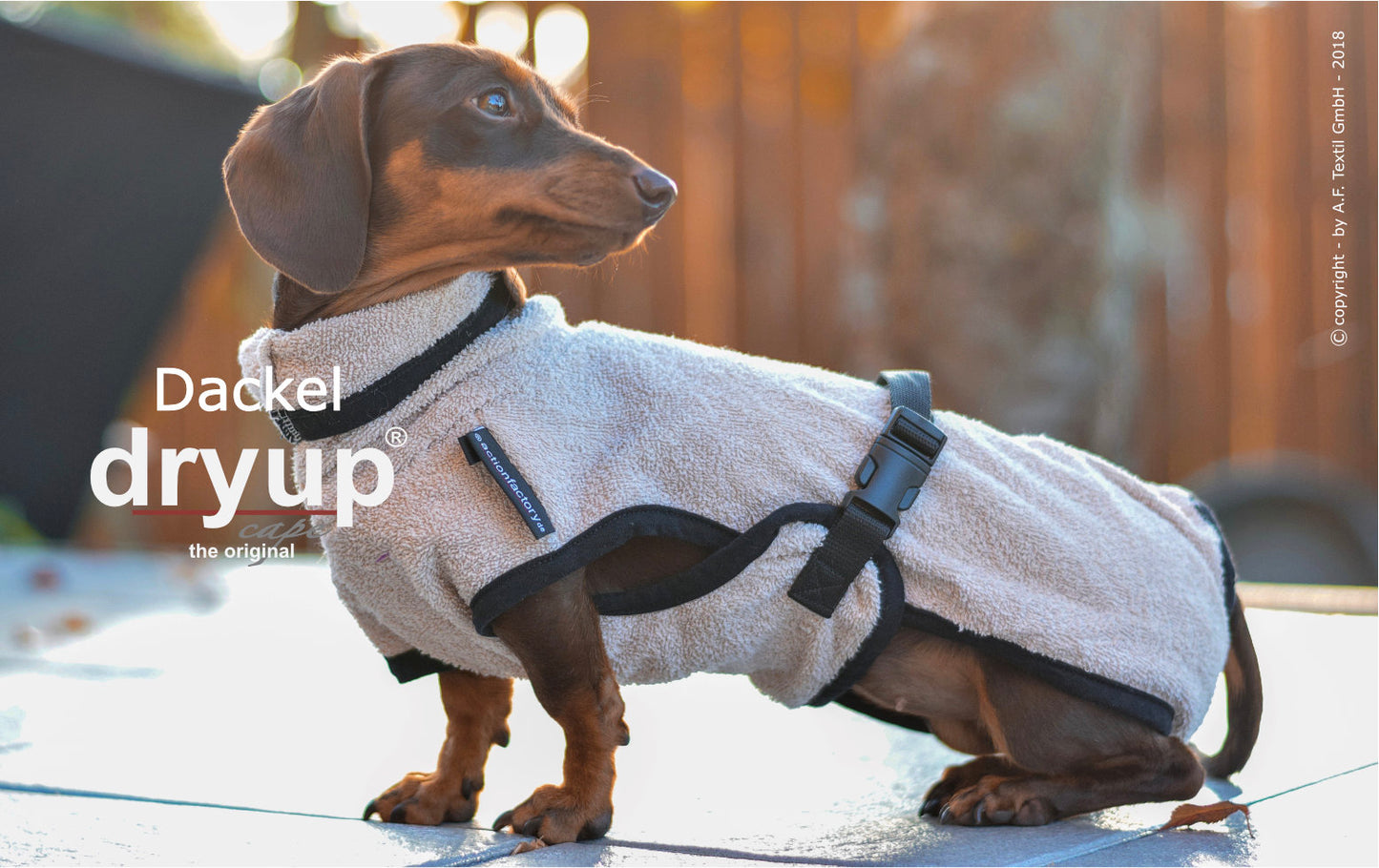 DRYUP CAPE Dackel & Co – Hundebademantel für langrückige Rassen