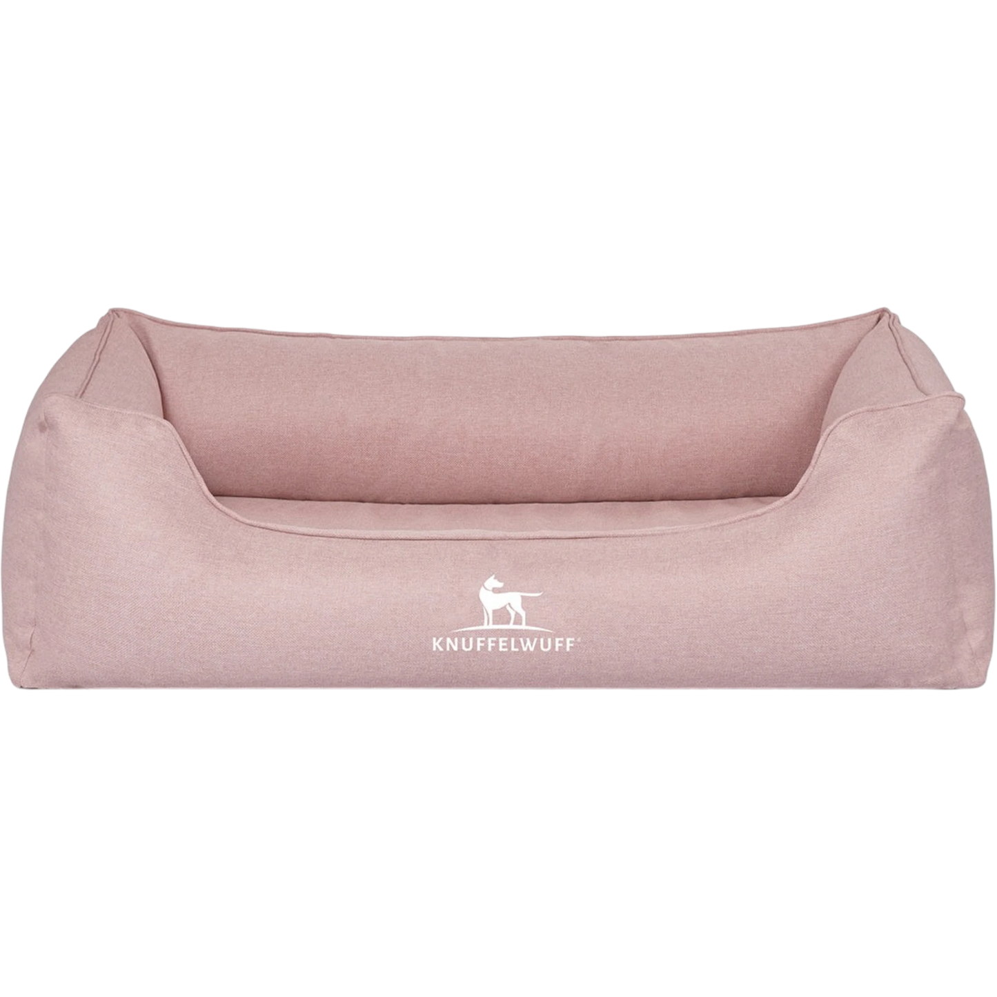 Knuffelwuff Orthopädisches Hundebett Luisa aus Velours mit feinem Handwebcharakter – Sunshine Edition