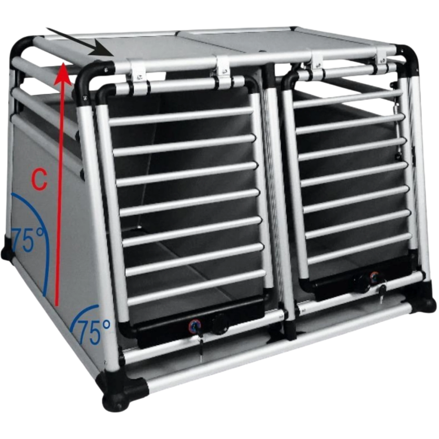 Luxuriöse Hundetransportbox mit Doppeltür