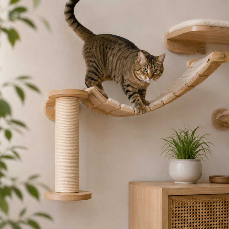 Brücke & Sisalstamm für Katzenwandmöbel