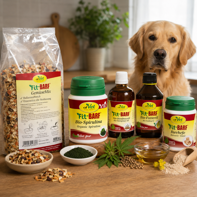 Ergänzungsfuttermittel & BARF-Zusätze von cdVet für Hunde