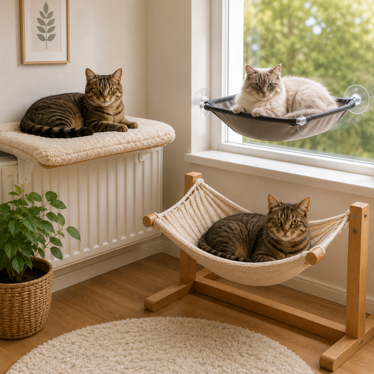Heizungsliegen, Fensterplätze & Hängematten für Katzen