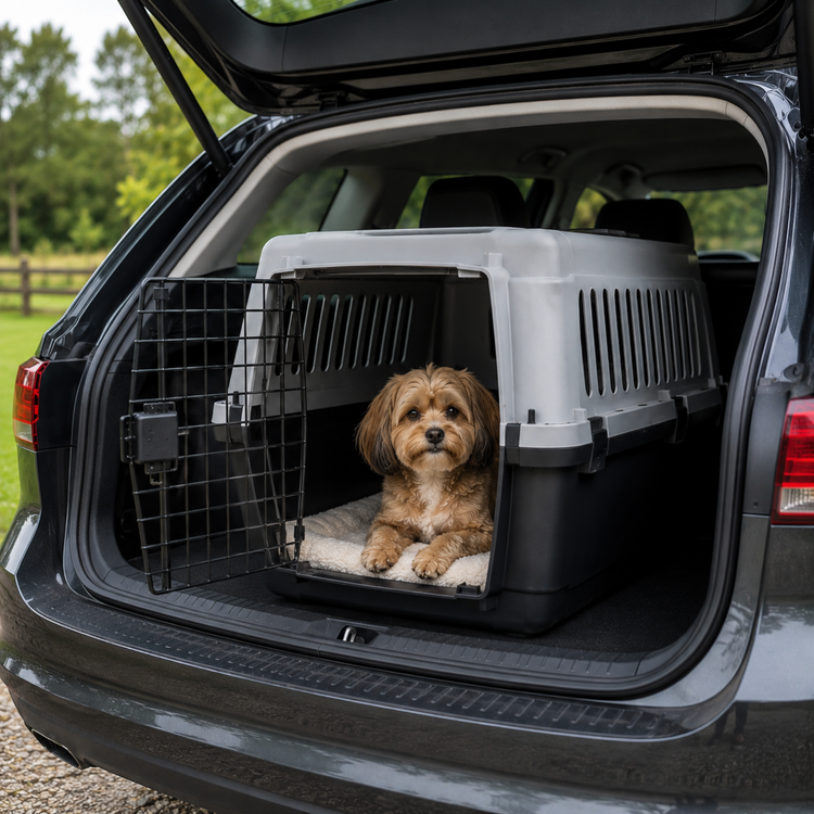 Hundetransportbox aus Kunststoff