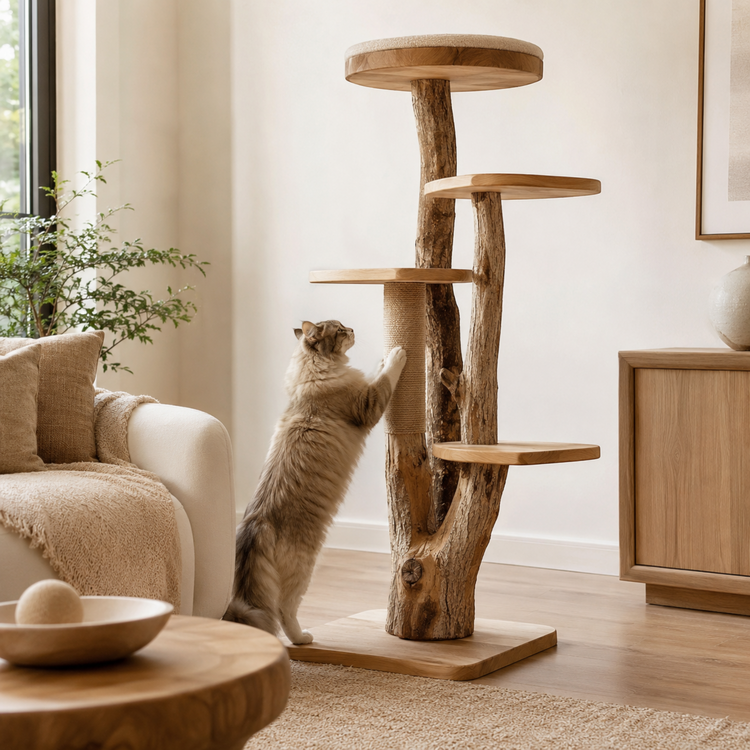 Katzenkratzbaum aus (Natur-) Holz