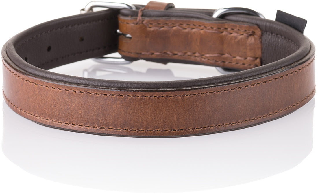 Knuffelwuff weiches Echtleder Hundehalsband Basic Plus