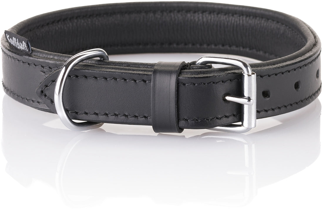 Knuffelwuff weiches Echtleder Hundehalsband Basic Plus