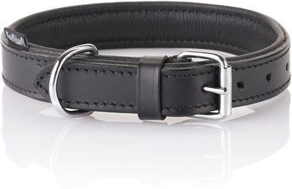 Knuffelwuff weiches Echtleder Hundehalsband Basic Plus