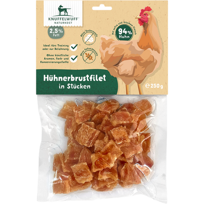 Knuffelwuff Hühnerbrustfilet Stücke – Gesunde Belohnung mit extra viel Fleisch