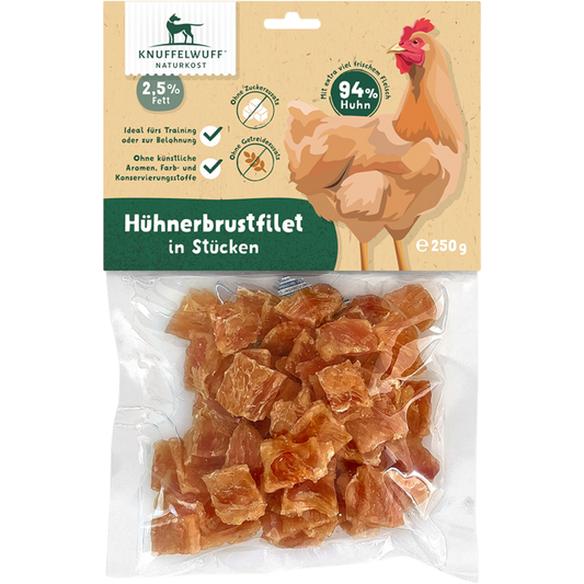 Knuffelwuff Hühnerbrustfilet Stücke – Gesunde Belohnung mit extra viel Fleisch