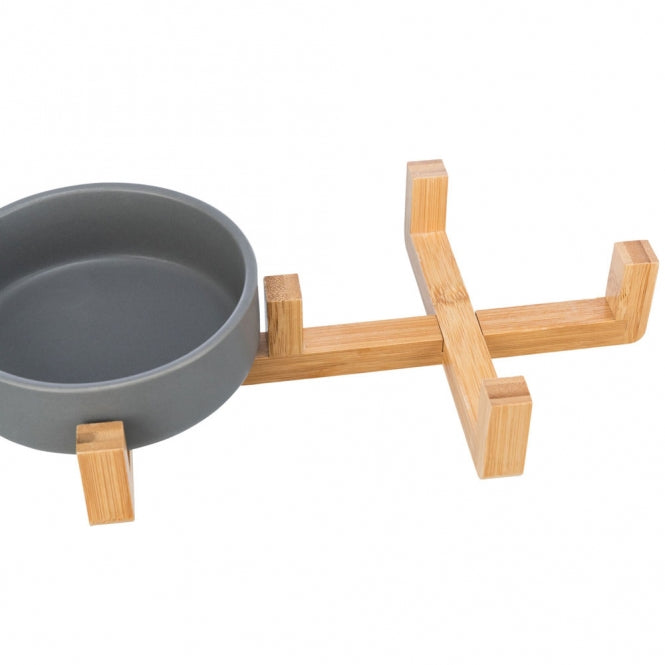 Trixie Stilvolles Doppelnapf-Set aus Keramik & Holz – für ein elegantes Fresserlebnis