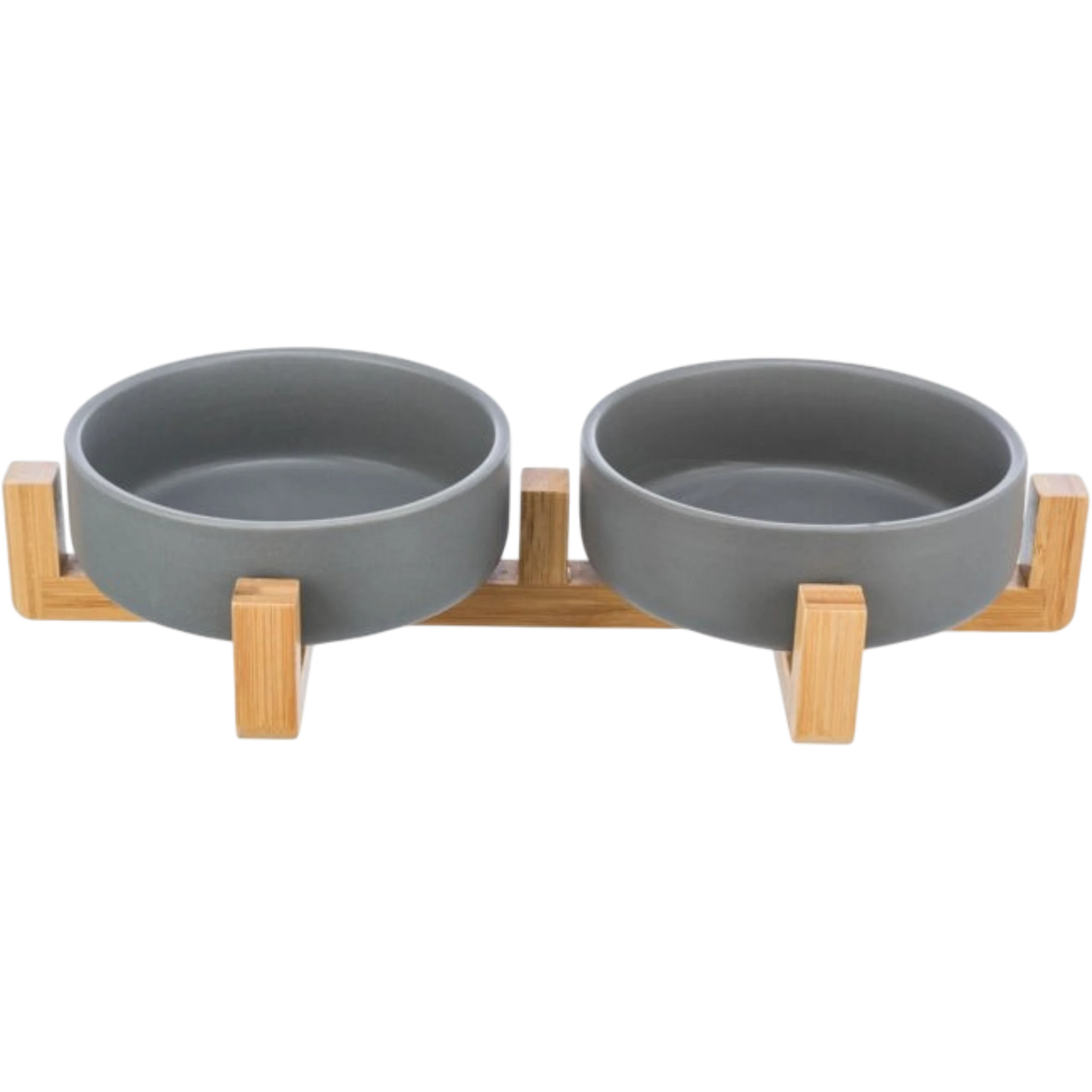 Trixie Stilvolles Doppelnapf-Set aus Keramik & Holz – für ein elegantes Fresserlebnis