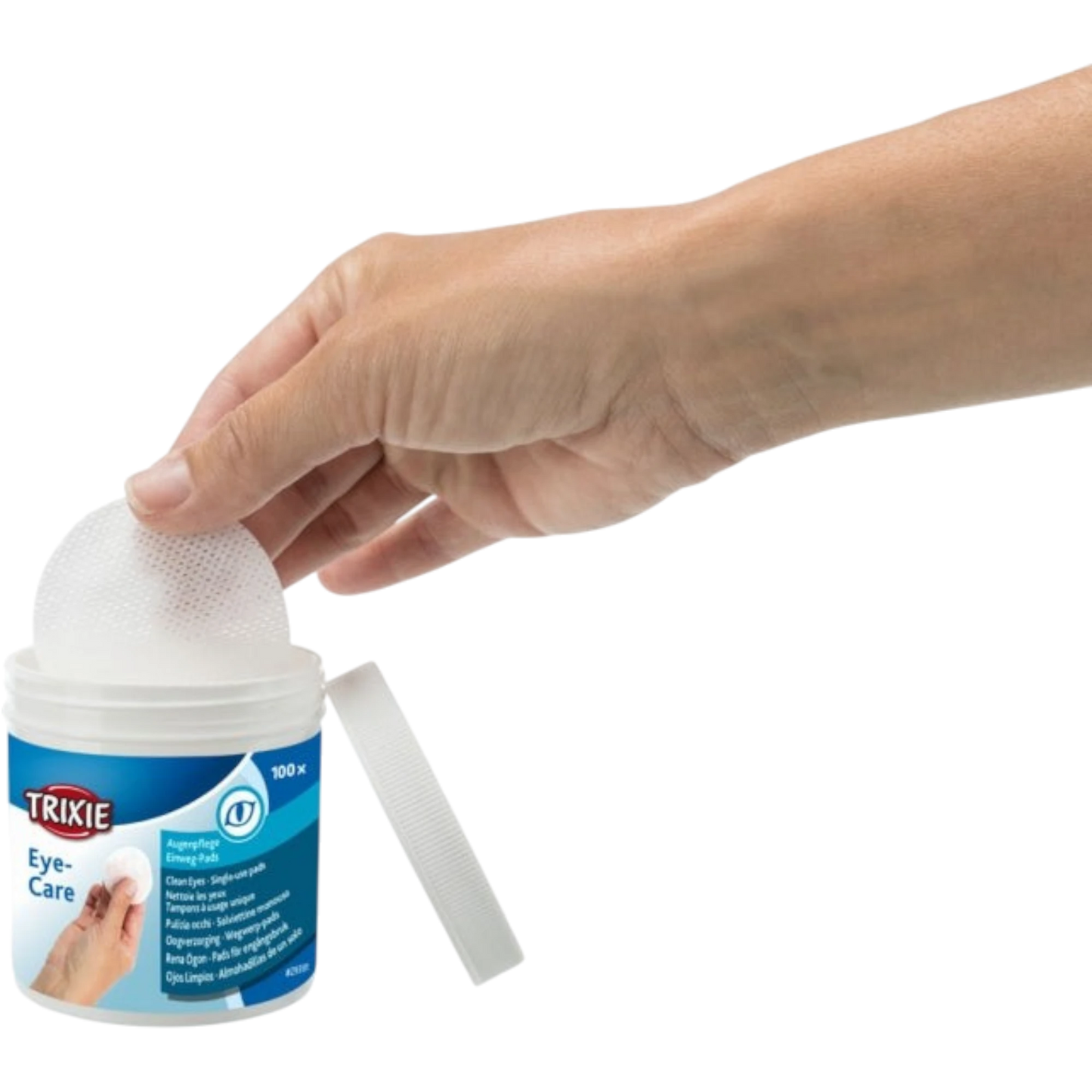 Trixie Augenpflege Einweg-Pads - 100 Stück - Pflegende Reinigungslotion für Haustiere – Sanfte Pflege mit Aloe Vera & Provitamin B5