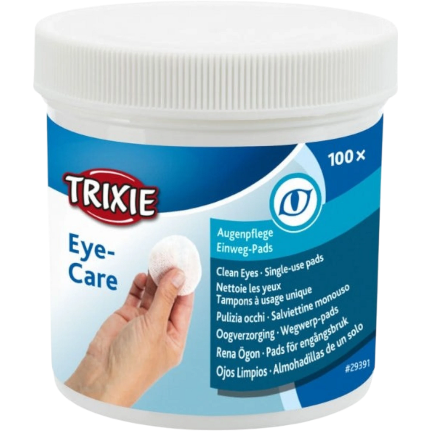 Trixie Augenpflege Einweg-Pads - 100 Stück - Pflegende Reinigungslotion für Haustiere – Sanfte Pflege mit Aloe Vera & Provitamin B5