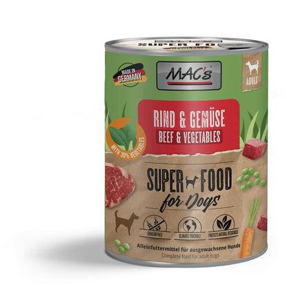 Mac’s Dog Rind & Gemüse – Getreidefreie Vollnahrung mit extra viel Gemüse