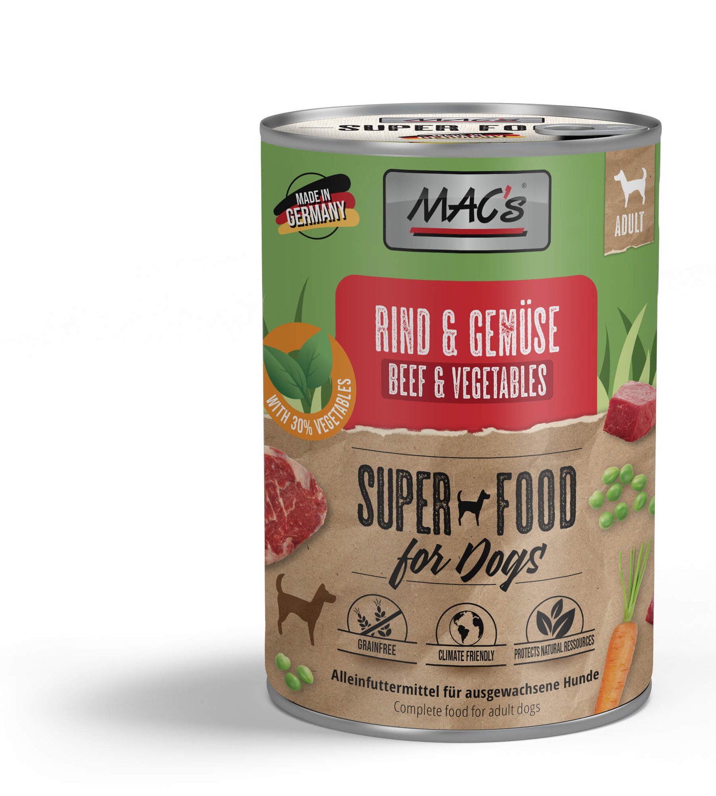 Mac’s Dog Rind & Gemüse – Getreidefreie Vollnahrung mit extra viel Gemüse