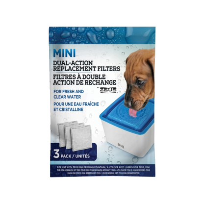 3er-Filterpack für ZEUS Mini-Trinkbrunnen – Frisches Wasser für kleine Hunde und Katzen