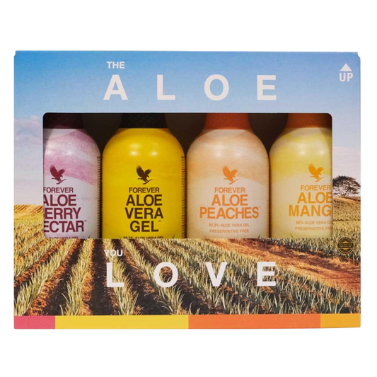4-Pack Mix Forever Aloe Vera Gel – Vier Aloe-Powerdrinks in einem Paket