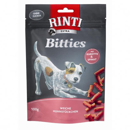 Rinti Bitties Karotte & Spinat – Belohnungshäppchen mit frischem Huhn & Gemüse
