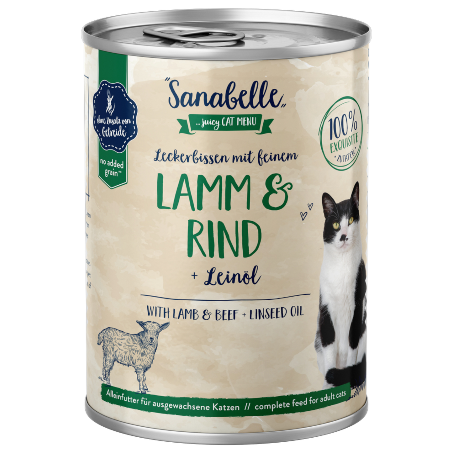 Sanabelle Adult – Lamm & Rind + Leinöl für natürlichen Fleischgenuss