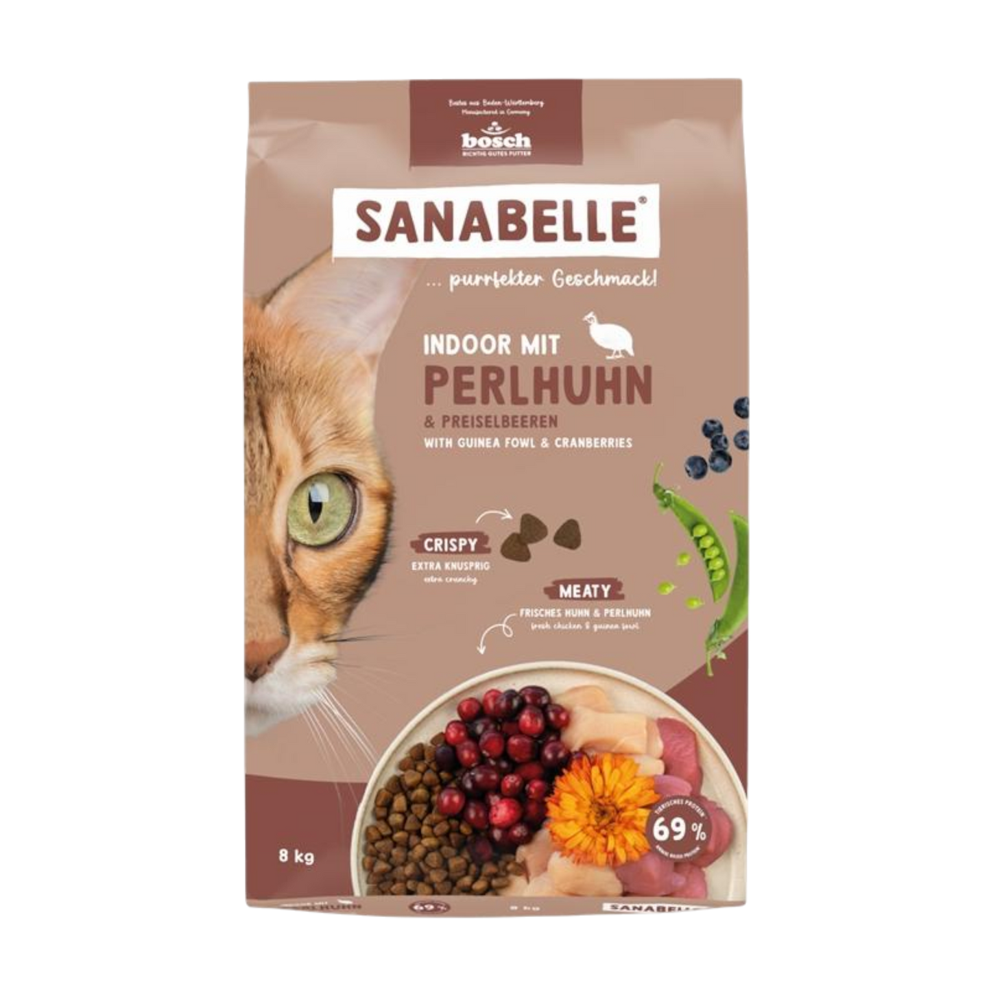 Sanabelle Indoor – Perlhuhn für ausgeglichenes Wohlbefinden von Wohnungskatzen