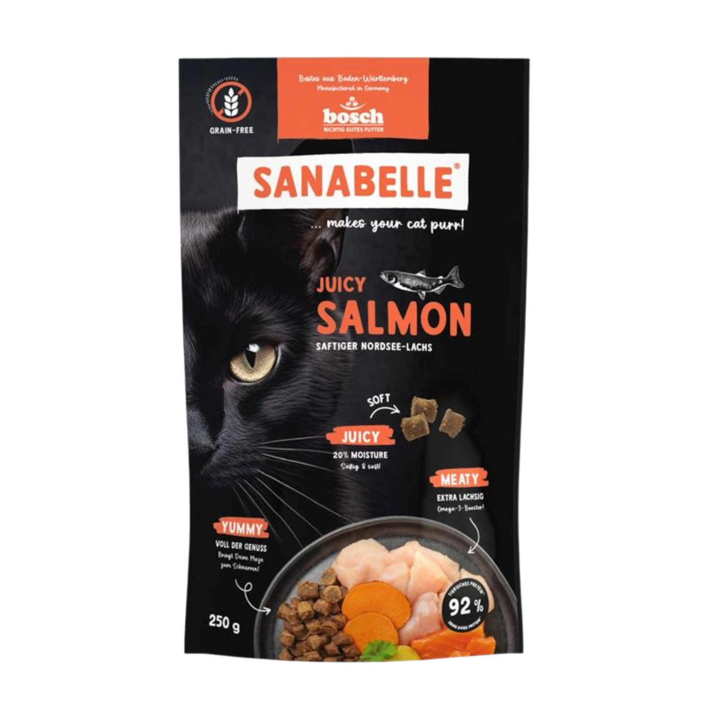 Sanabelle Juicy – Softes Premium-Adultfutter mit frischem Lachs & Hühnchen für höchsten Genuss