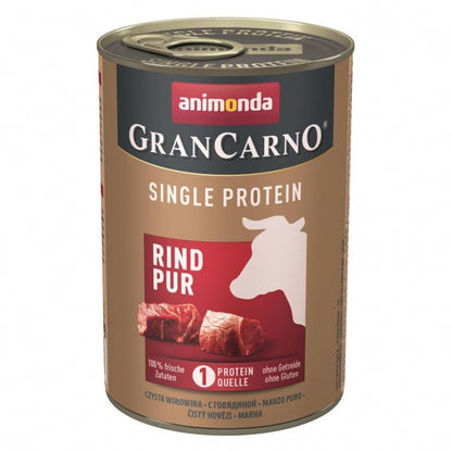 Animonda GranCarno Single Protein Rind – Reines Monoprotein-Nassfutter für ausgewachsene Hunde