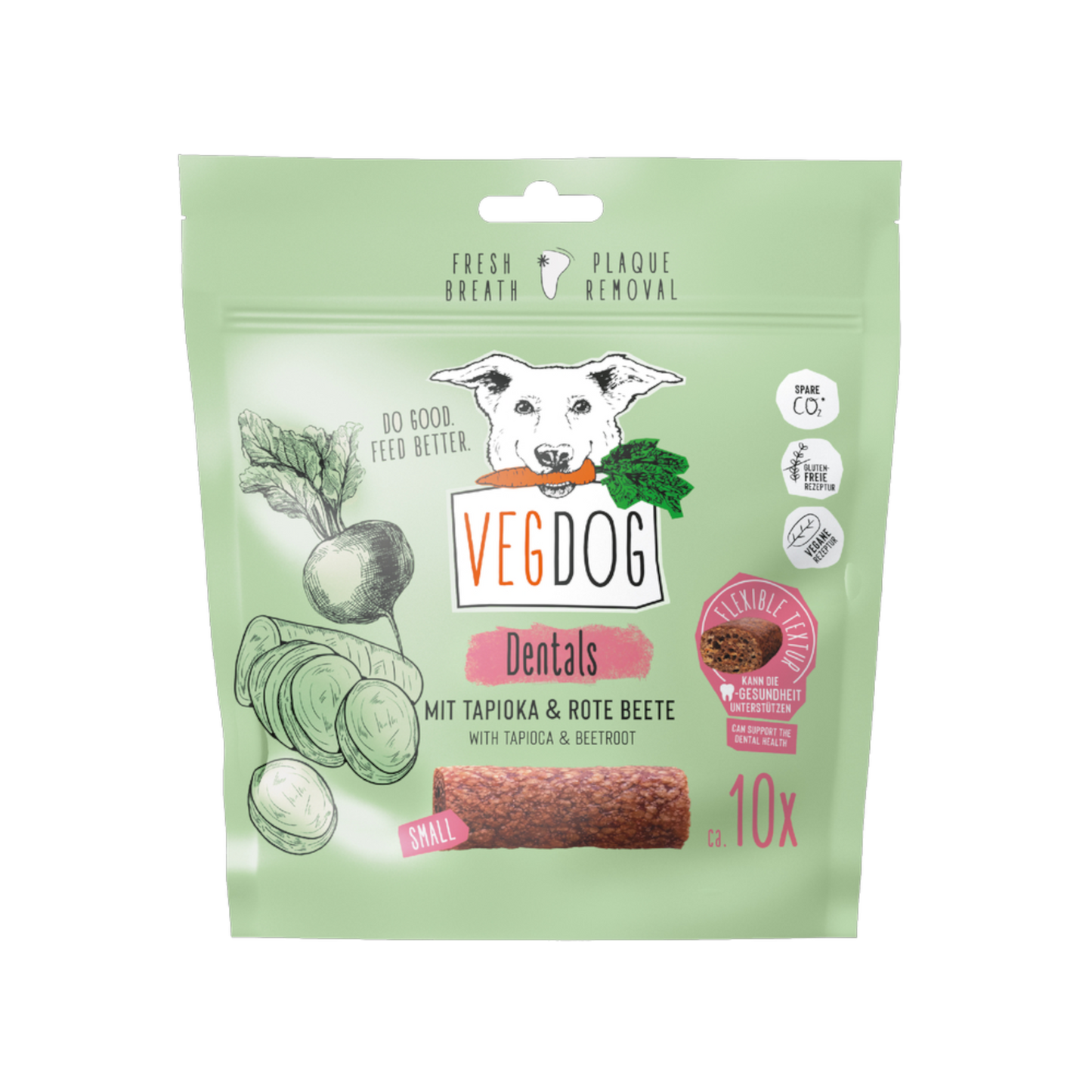 VegDog Dentals Tapioka + Rote Beete – Natürliche Dentalsticks für starke Zähne