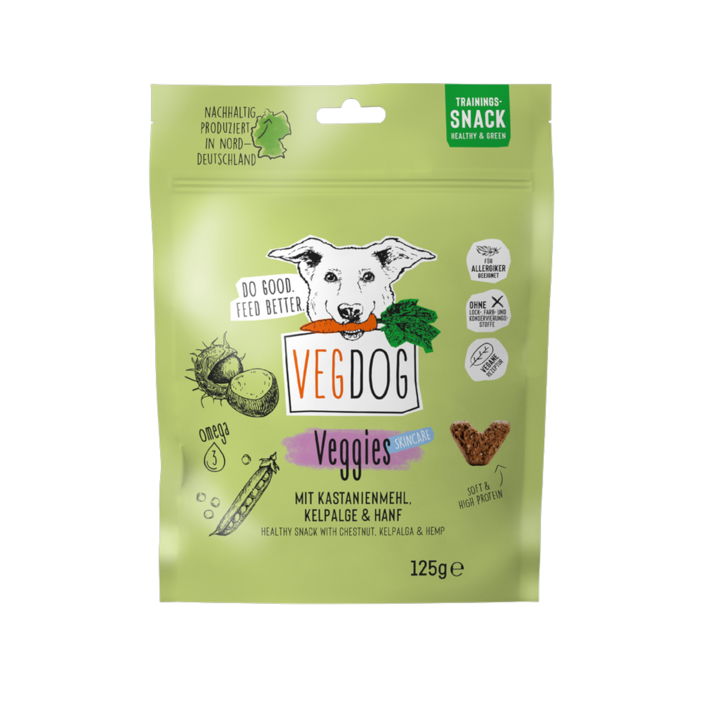 VegDog VEGGIES Skincare – mit Kelpalge & Hanf für natürliche Haut- & Fellgesundheit