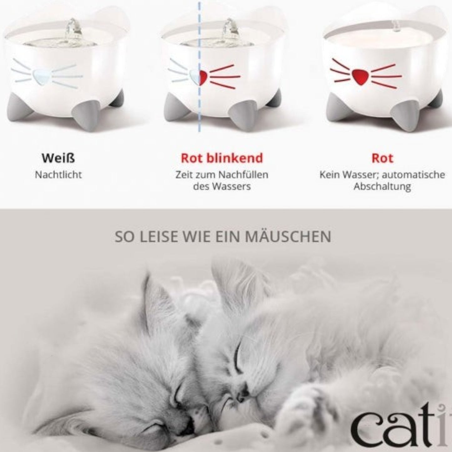 Catit PIXI Trinkbrunnen mit Edelstahleinsatz – Stilvoll, Hygienisch, Katzengerecht