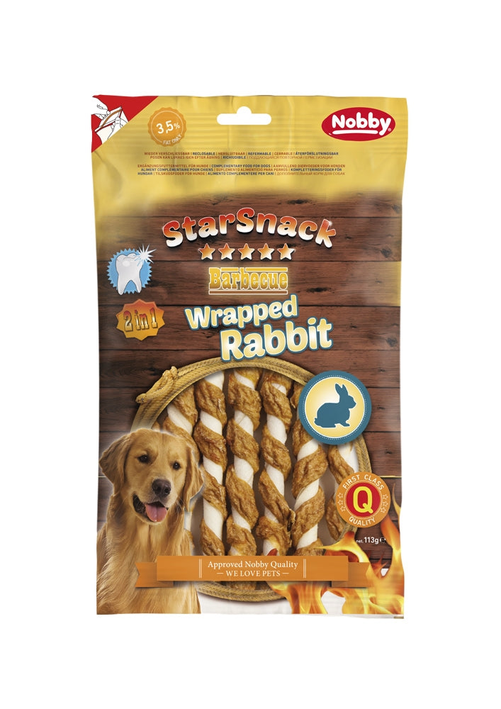 StarSnack BBQ Wrapped Rabbit – Natürlicher Kausnack mit Biss und Zahnpflegeeffekt