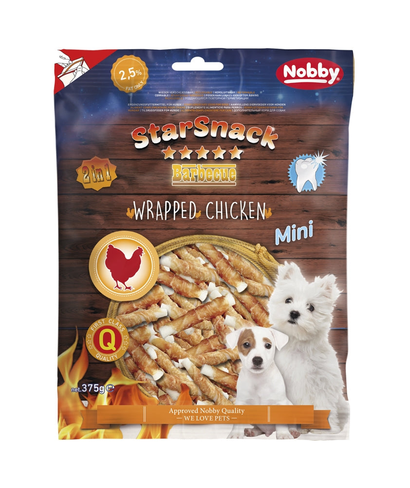 StarSnack BBQ MINI Wrapped Chicken – Proteinreicher Kauspaß für kleine Hunde