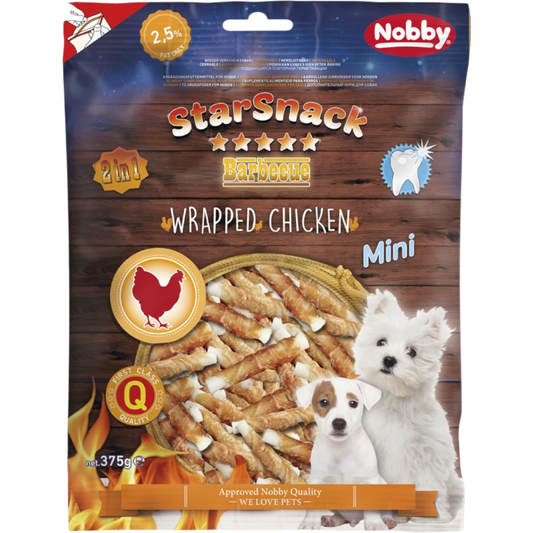 StarSnack BBQ MINI Wrapped Chicken – Proteinreicher Kauspaß für kleine Hunde