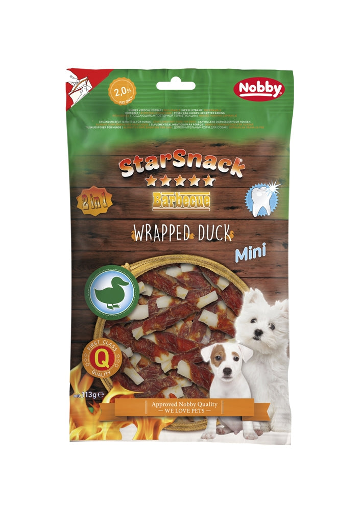 StarSnack BBQ Mini Wrapped Duck – Kauspaß für kleine Hunde mit viel Ente