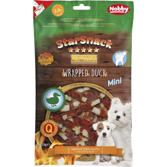 StarSnack BBQ Mini Wrapped Duck – Kauspaß für kleine Hunde mit viel Ente