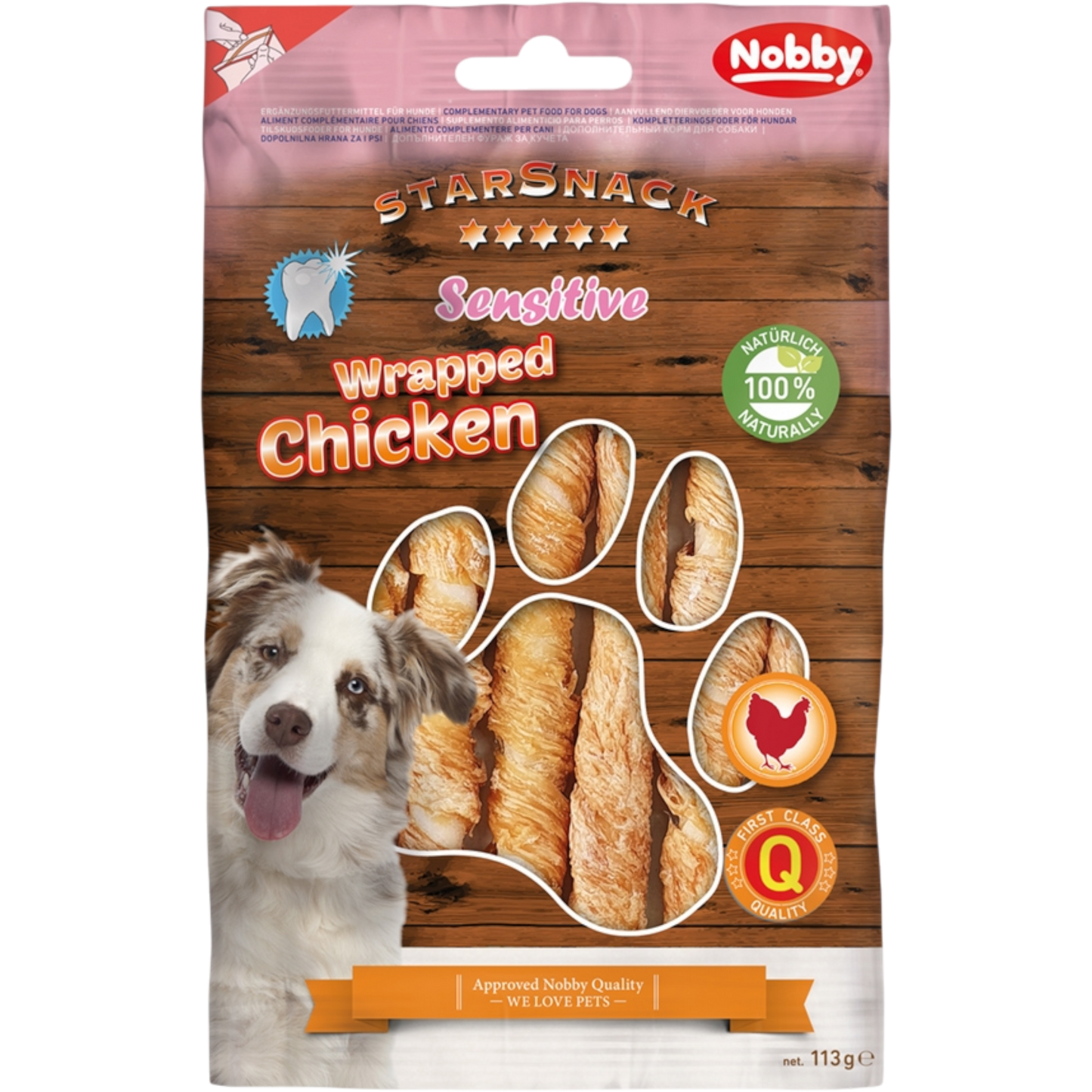 StarSnack Barbecue SENSITIVE Chicken – Kauspaß mit Hähnchen & Rinderhaut, natürlich & fettarm