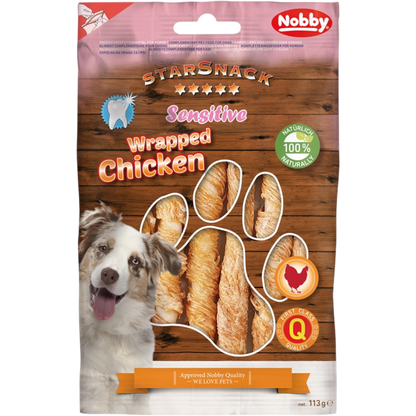 StarSnack Barbecue SENSITIVE Chicken – Kauspaß mit Hähnchen & Rinderhaut, natürlich & fettarm